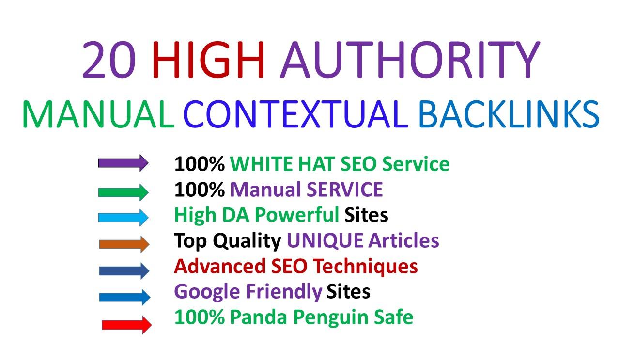 2021 Exclusive SEO Manually 20 High Authority Context...