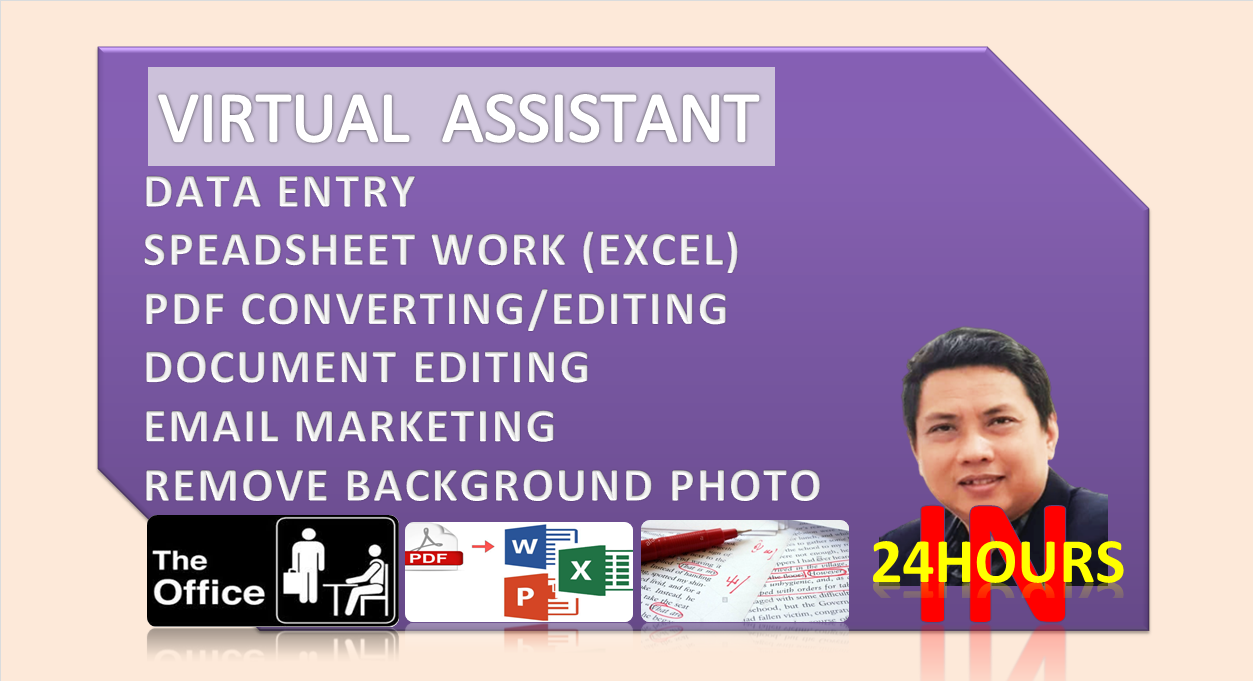 Virtual Assistant for data entry, converting, editi...