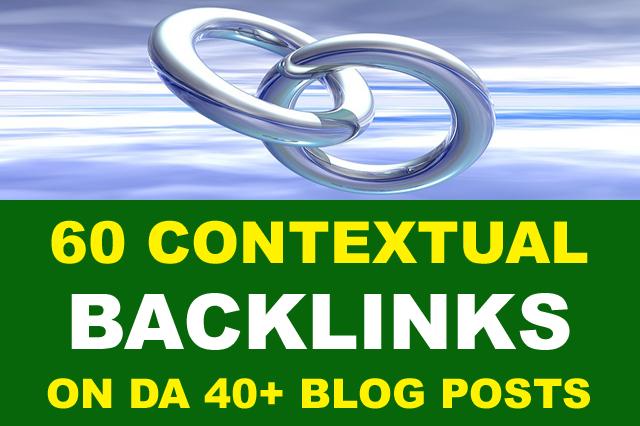 60 Contextual Backlinks On High DA 40+ Domains Web 2....