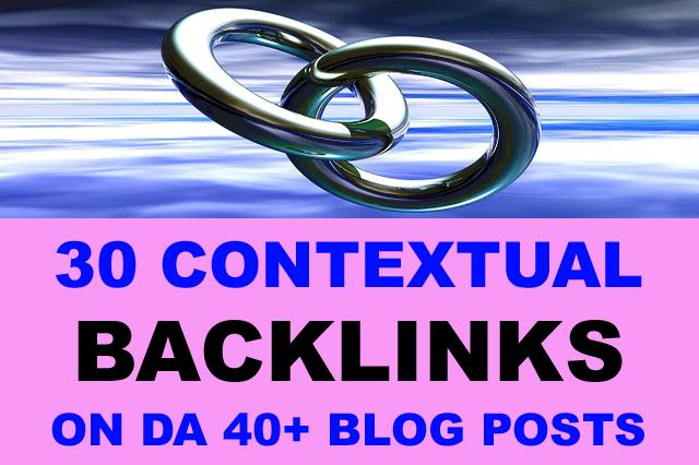 30 Contextual Backlinks On High DA 40+ Domains Web 2....