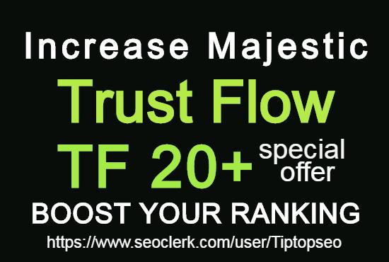 I will increase your website majestic trust flow 20+