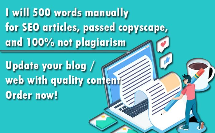 I will 500 words manually for SEO articles, passed c...