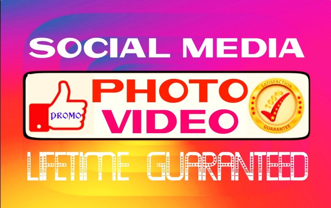 Add high quality social pictures or videos promo