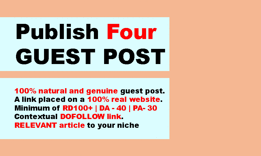 4 High Authority Guest Post On High DA 30+ Websites T...