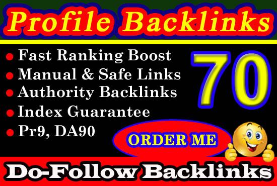 I Will Do 70 High Authority SEO Profile Backlinks Pr9...
