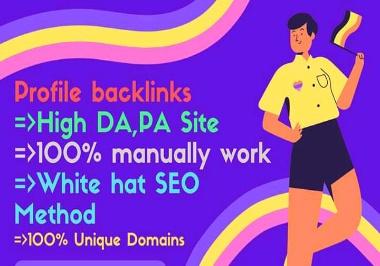 I will create manually 300 profile backlink with high...