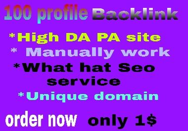 I will create manually 100 profile backlink with high...