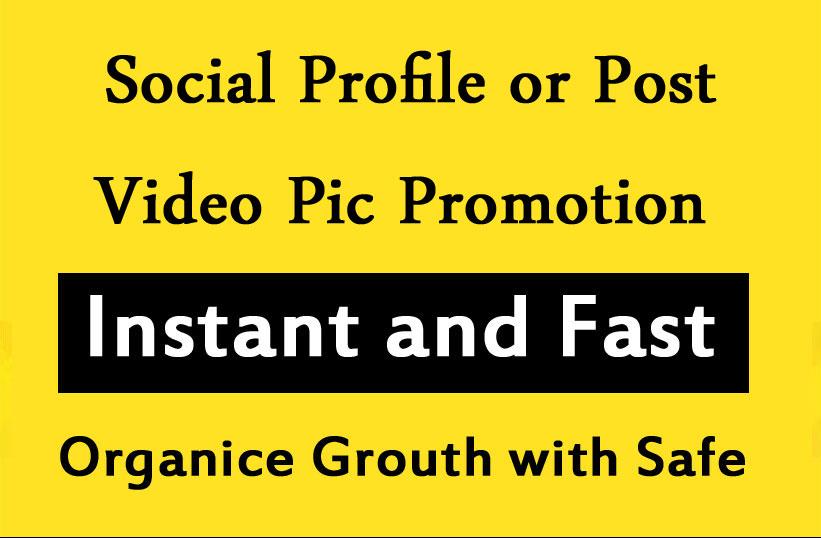 Social Profile or Post video Pic Promotion and Market...