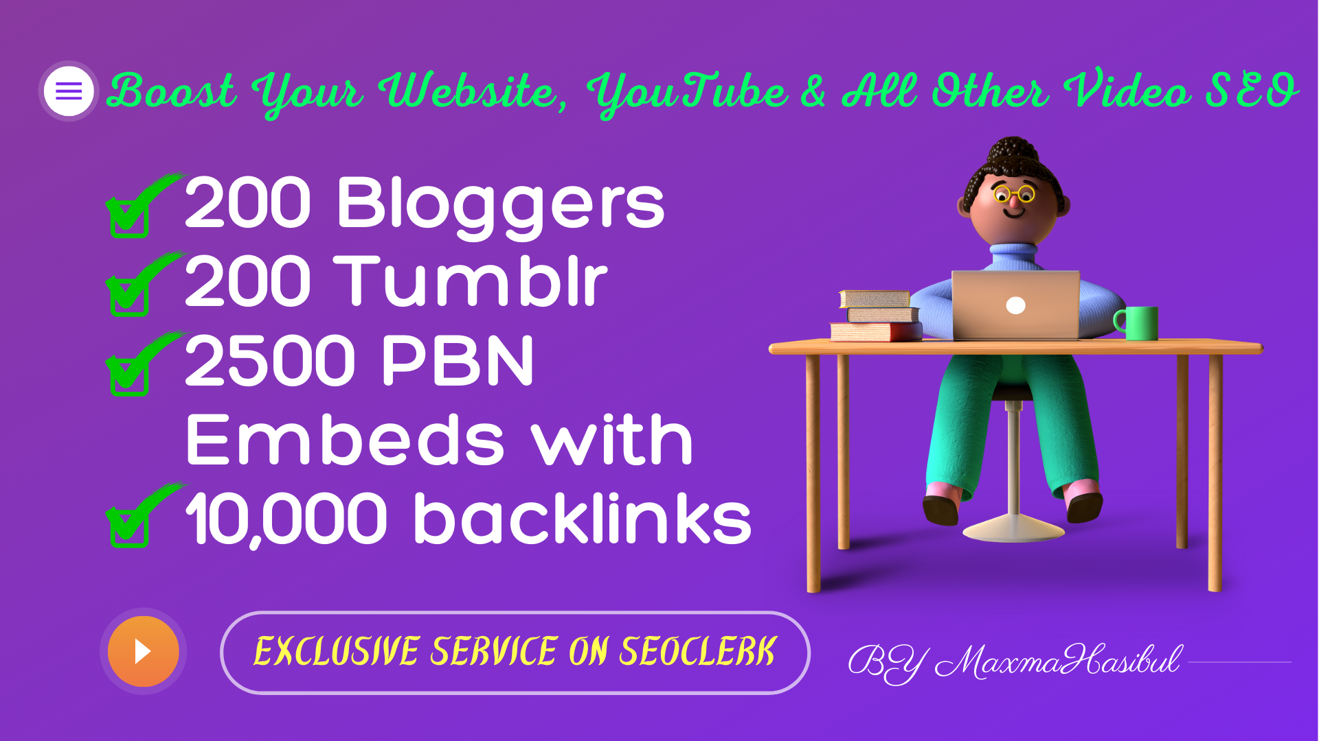 YouTube Video SEO Promotions on 200 Blogger, 200 Tum...