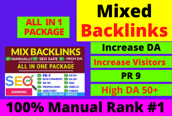 80 Manual Mixed backlinks High DA 50+ high authority ...