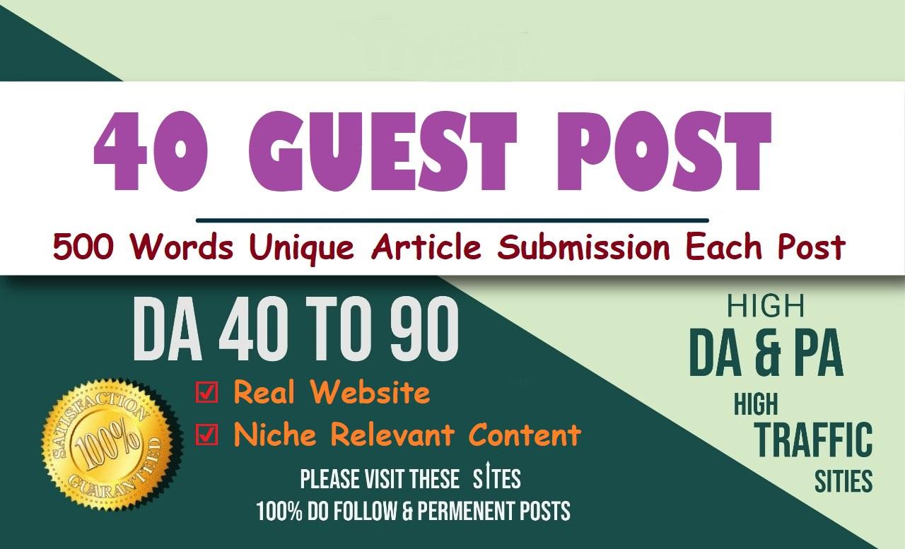 Write & Publish 40 Guest Post DA 95-50+ Site Perm...