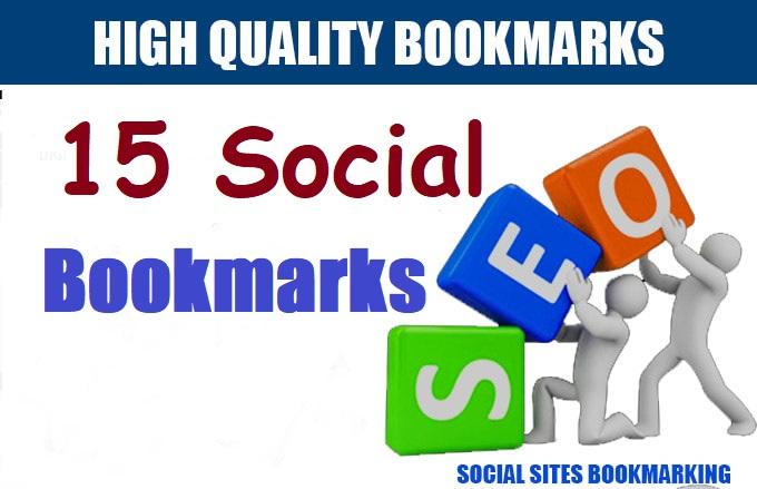 Manually create 15 high DA Most Popular social bookma...
