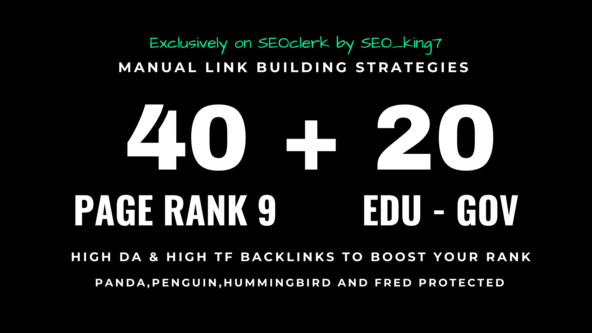 40 Pr9 + 20 Edu Gov High Trust SEO Authority Backlink...