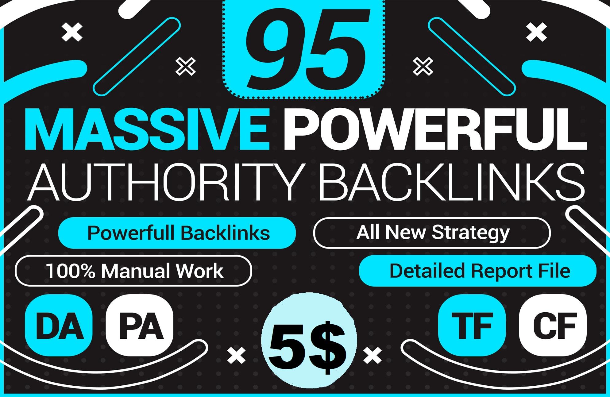 Manually create 95 unique domain SEO backlinks on da1...