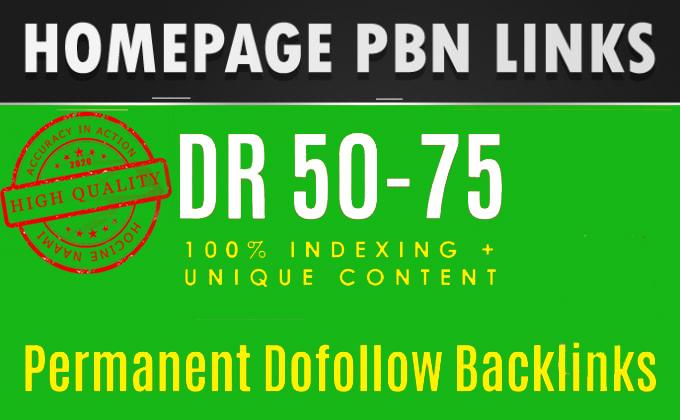 Get DR 51 to 74 pbn homepage backlinks. High quality