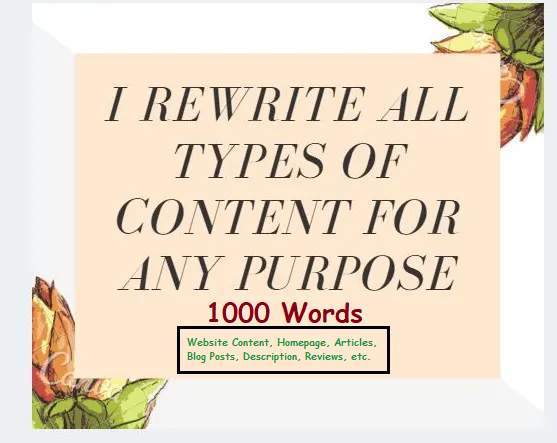 I will manually rewrite website contents blog post, ...