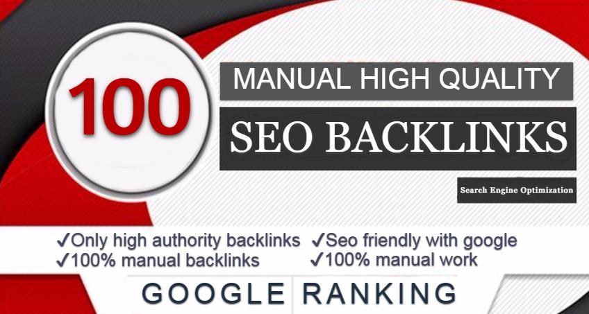 Do Manualy 100 High Quality Seo Backlinks for your we...
