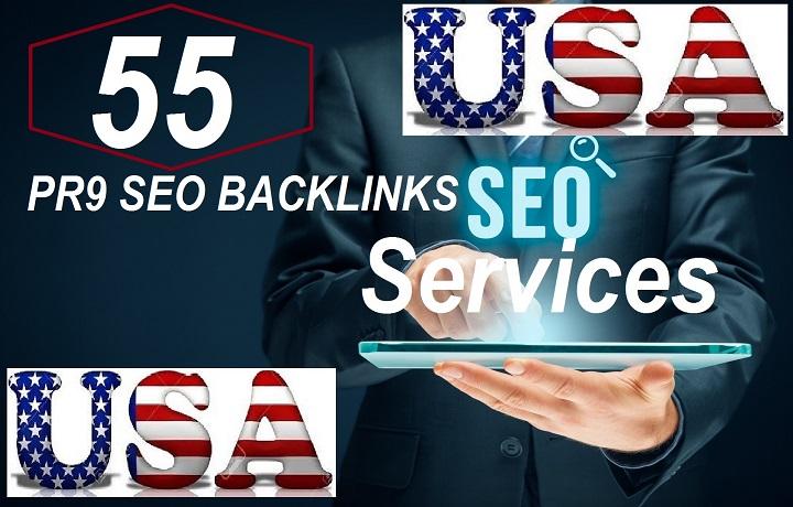 Create 55 USA pr9 High da seo backlinks, link buildin...