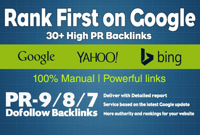 Homepage 30 high PR dofollow backlinks