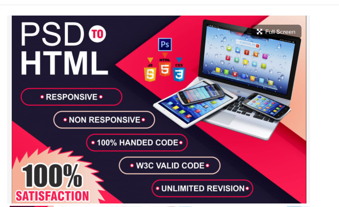 convert psd to html and css responsive