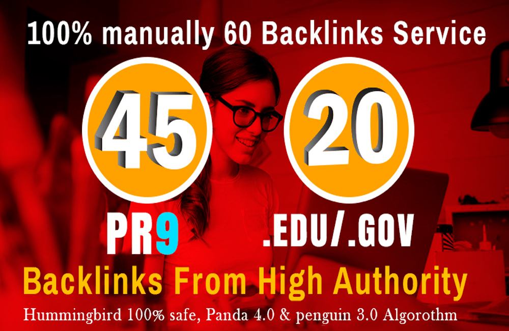 do 40 usa pr9 and 20 edu gov high PR authority seo ba...