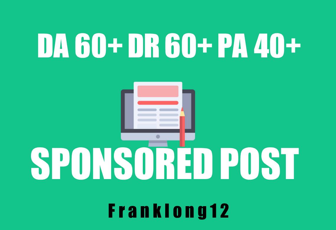 I will write and publish a sponsored post on my news ...