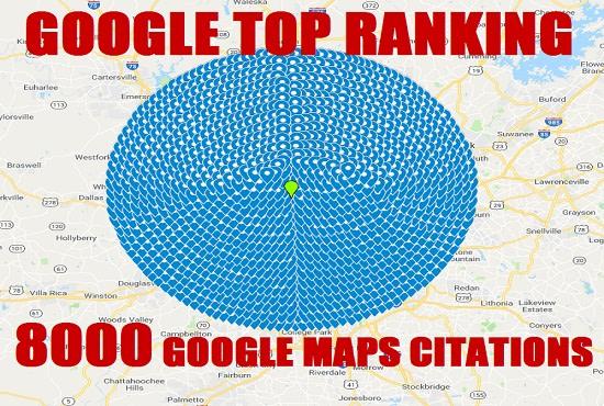 I will Create 8000 google Point map citations for loc...