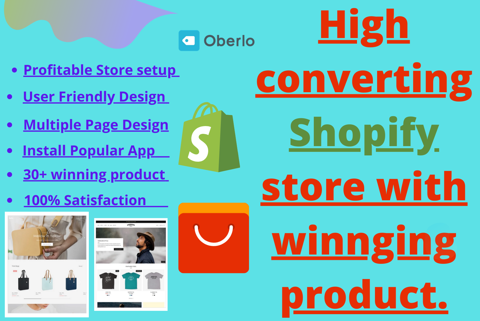 I will make a high converting shopify store with winn...