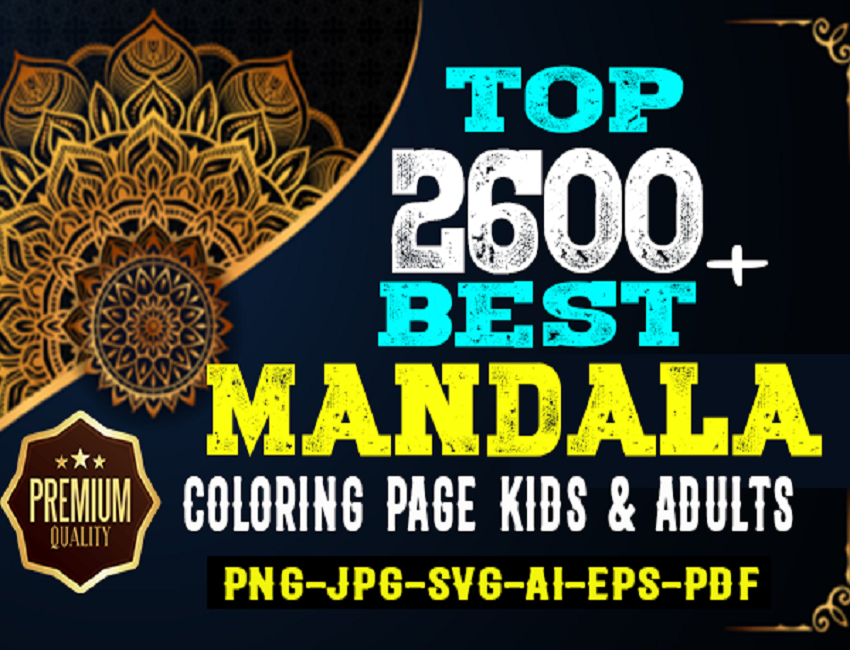 2600 high quality mandala coloring page