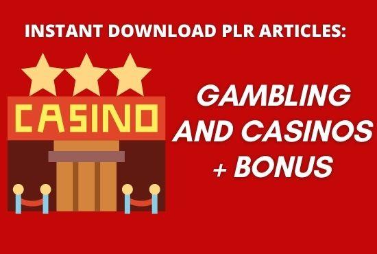 I will provide 1400 PLR article of gambling and casin...
