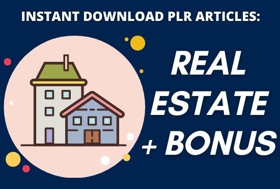 I will provide 1700 PLR article of real estate niche ...