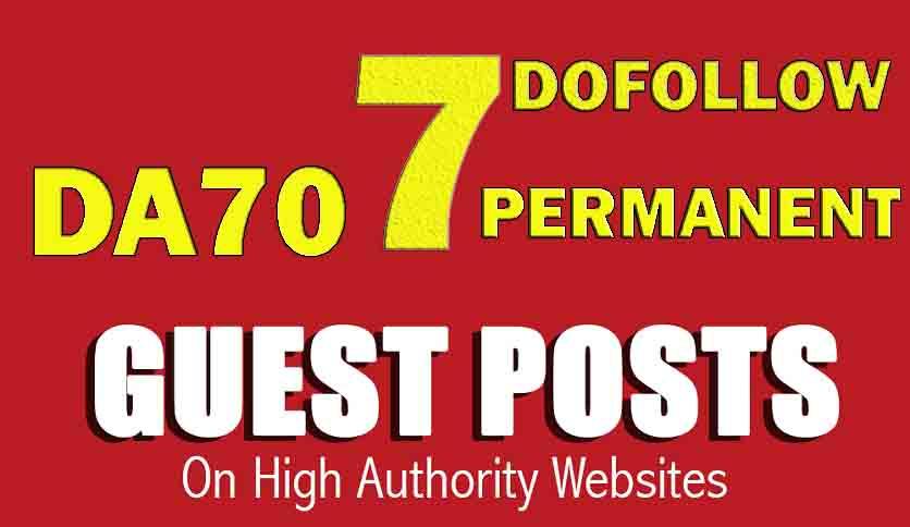 Publish 7 Guest post service on DA70 Real Blog site