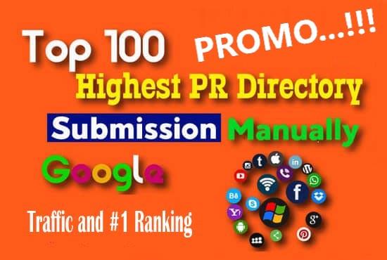 I will submit 100 High Authority Live Directory Submi...