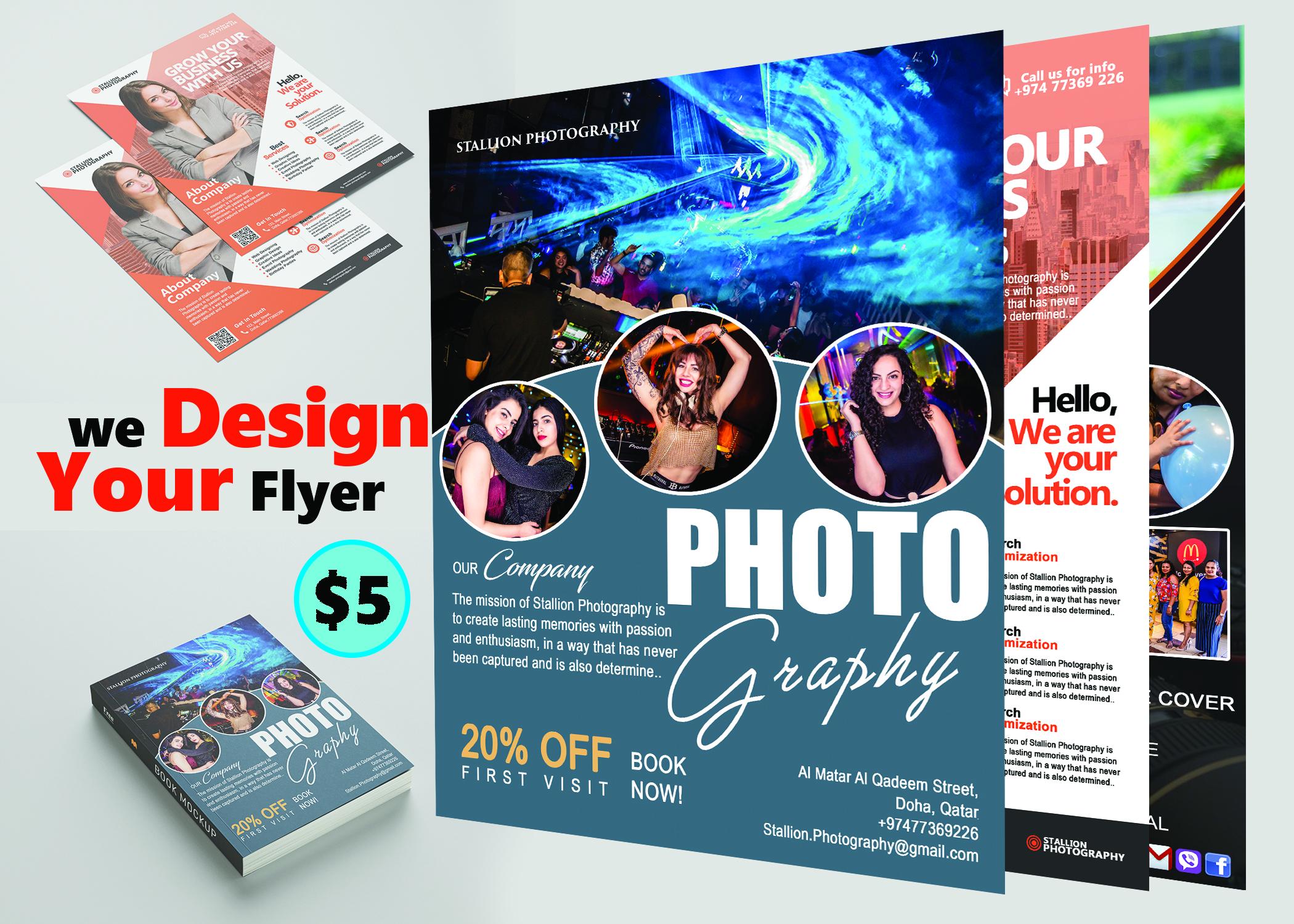Design your flyer, Facebook, Youtube Banner