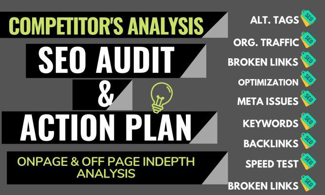 I will provide detailed SEO report, competitor audit ...