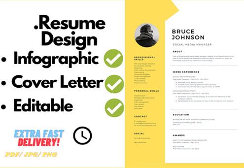 I will design an Infographic resume CV