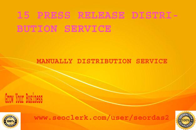 manually distribute your press release to top 15 PR n...