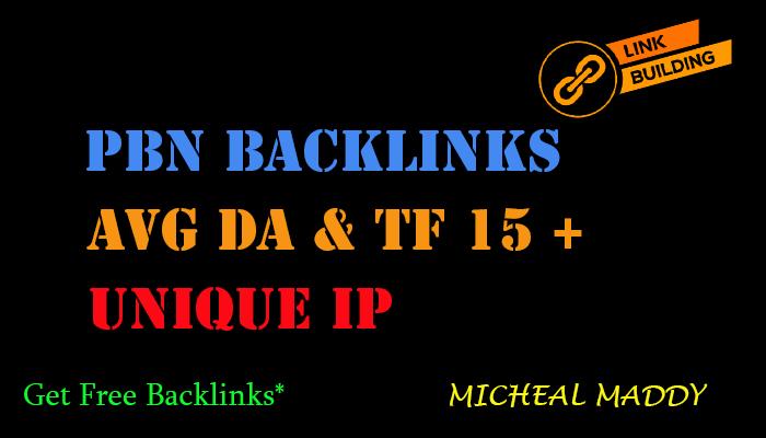 Post On 5 PBN Backlinks With Avg DA And TF 15+