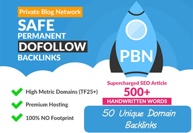 Create 50 PBN Blogpost Backlinks Niche Relavent Conte...