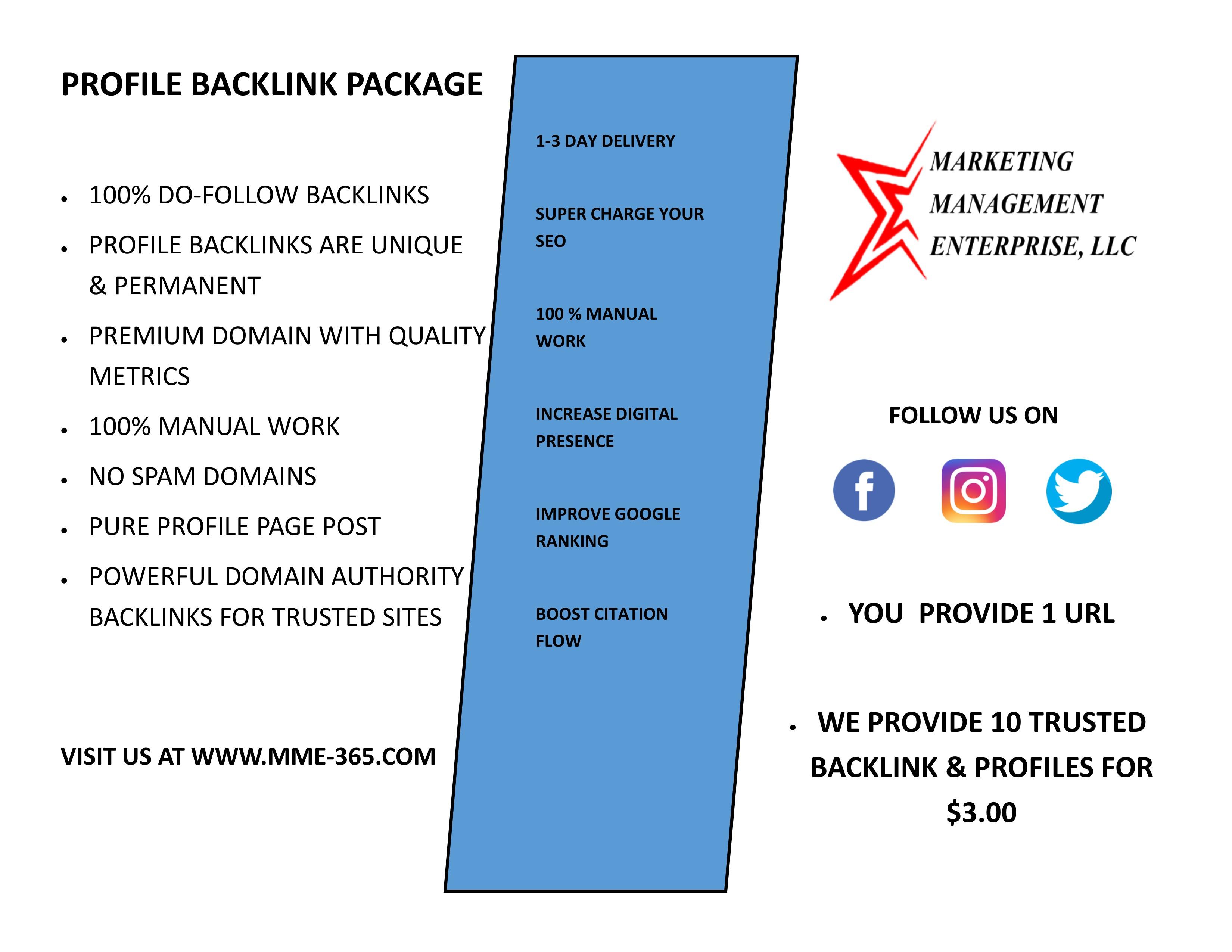 10+Trusted Profiles Backlinks to RANK YOUR WEBSITE