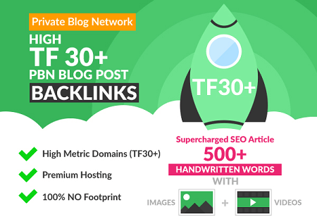 Buy 20 High TF 30+ PBN Blog Post SEO Backlinks