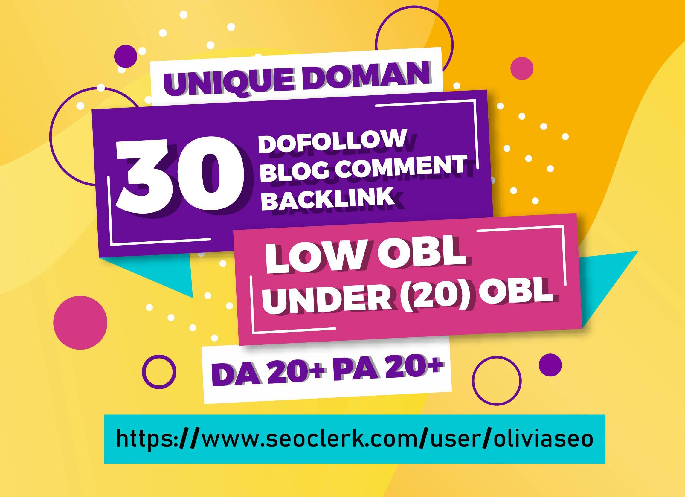 create 30 Dofollow Unique Domain Blog Comment Backlin...