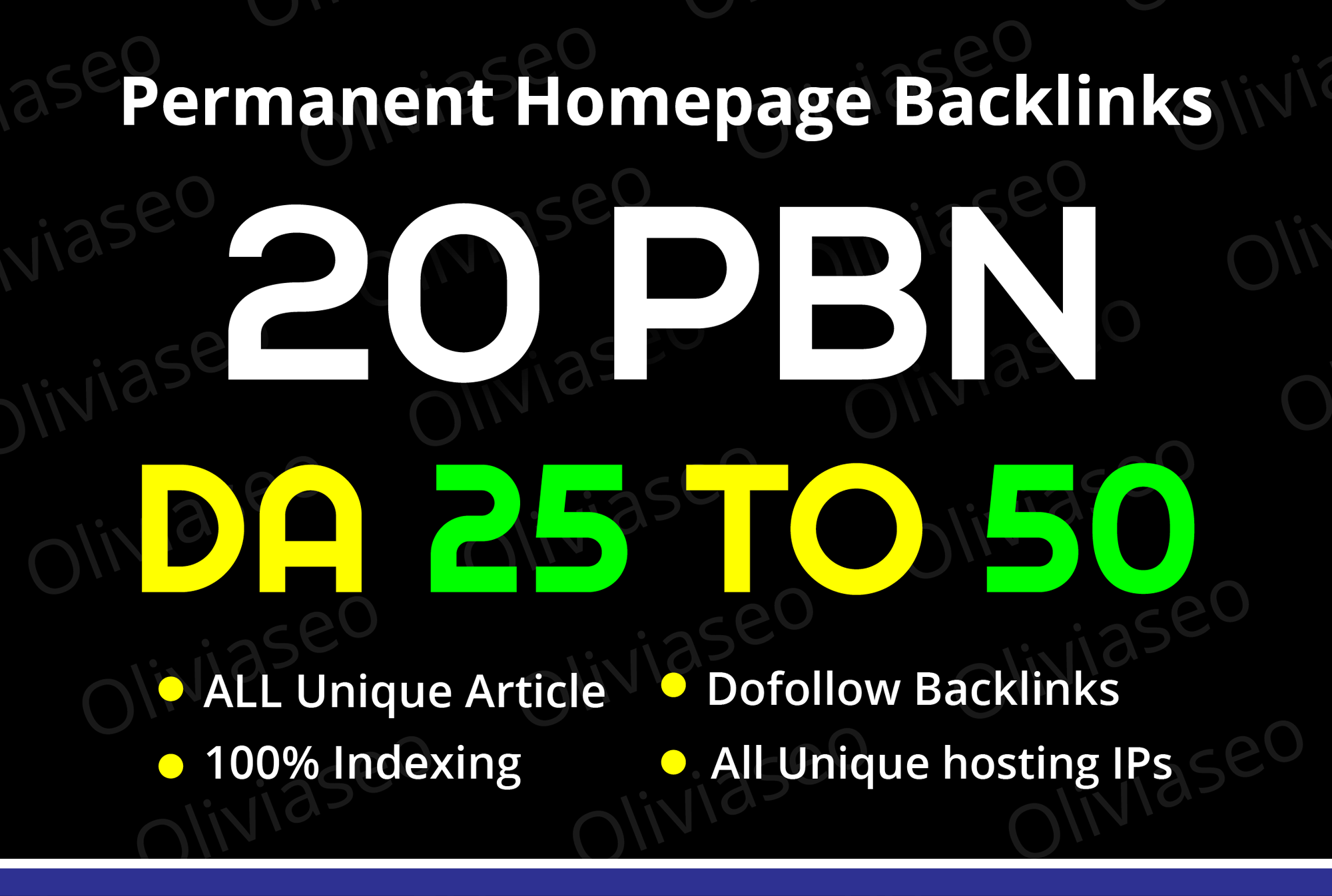 I will build 20 PBN permanent homepage DA 25 TO 50 do...
