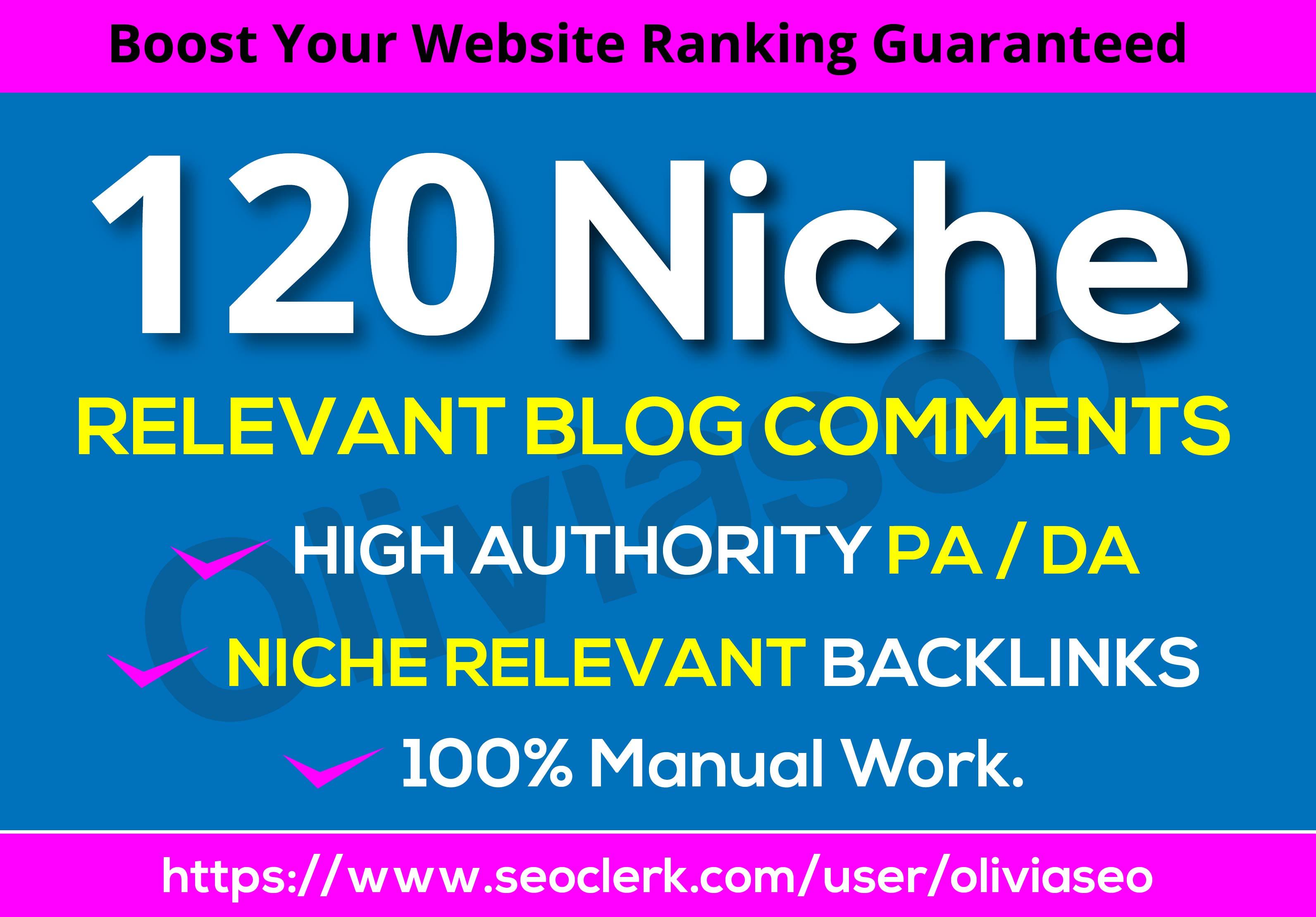 I will Do 120 High Quality Niche Relevant Blog Commen...