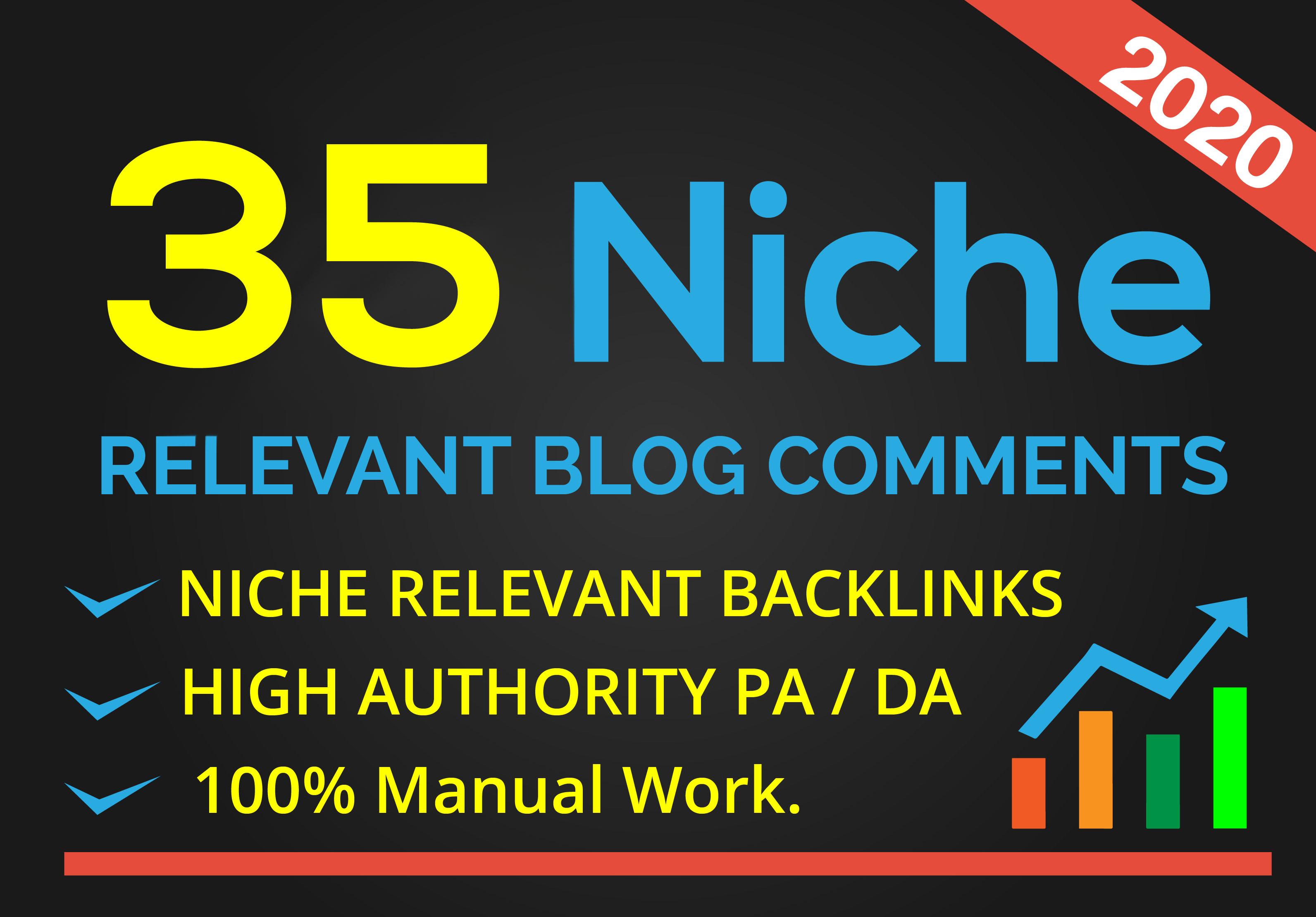35 Niche Relevant Blog Comment Backlinks High Quality