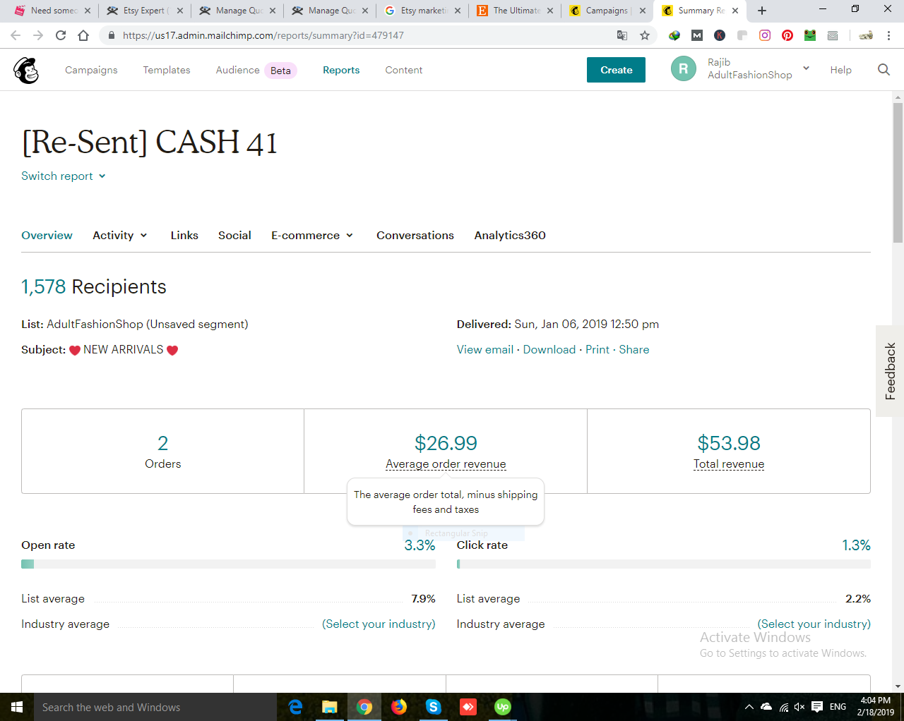 I will run a email marketing campaign through mailchi...