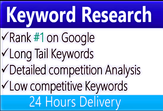 I will do 50 keyword research, competitor analysis
