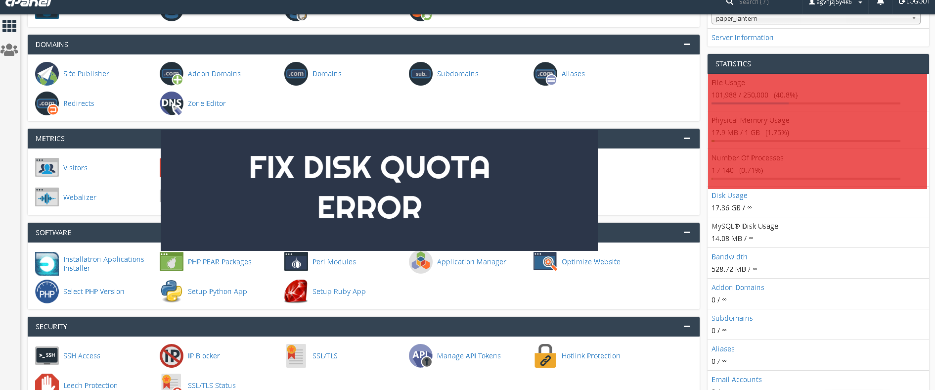 Fix Disk Quota Exceeded Error in Cpanel - Fast Job Do...
