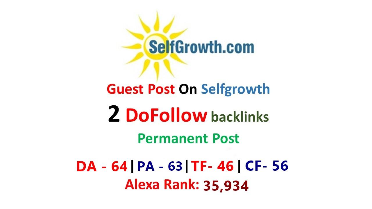 Publish Guest Post on Selfgrowth DA 64