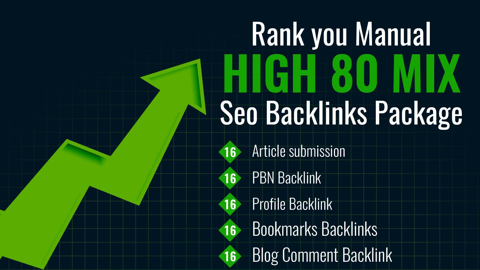 I will Rank you Manual high 80 Mix Seo Backlinks Pack...